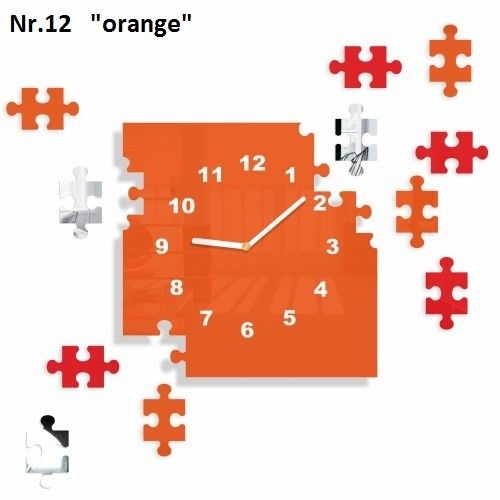 DomTextilu Nalepovacie nástenné hodiny s motívom puzzle 8691-241460
