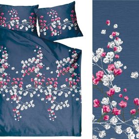 DomTextilu Modré posteľné obliečky s motívom kvetov 2 časti: 1ks 140 cmx200 + 1ks 70 cmx80 Modrá 35140-167330