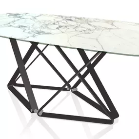 BONTEMPI - Mramorový stôl DELTA, 200/250x116/120 cm