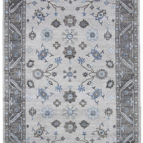 Diamond Carpets koberce Ručne viazaný kusový koberec Diamond DC-USHAK silver / black - 120x170 cm