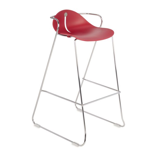 Barová stolička Mineta Hoker 78 - červená / chróm