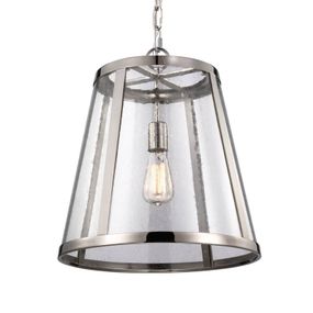 FEISS S reťazovým závesom – závesná lampa Harrow, Obývacia izba / jedáleň, kov, sklo, E27, 60W, K: 44.1cm