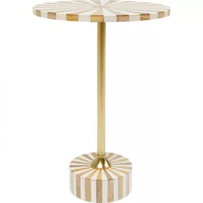 KARE Design Odkládací stolek Domero Cirque - zlatobílá, Ø40cm