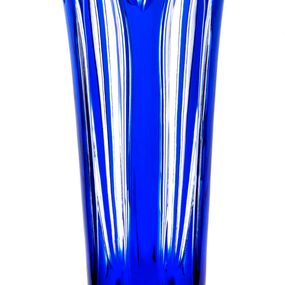 Krištáľová váza Lotos, farba modrá, výška 175 mm