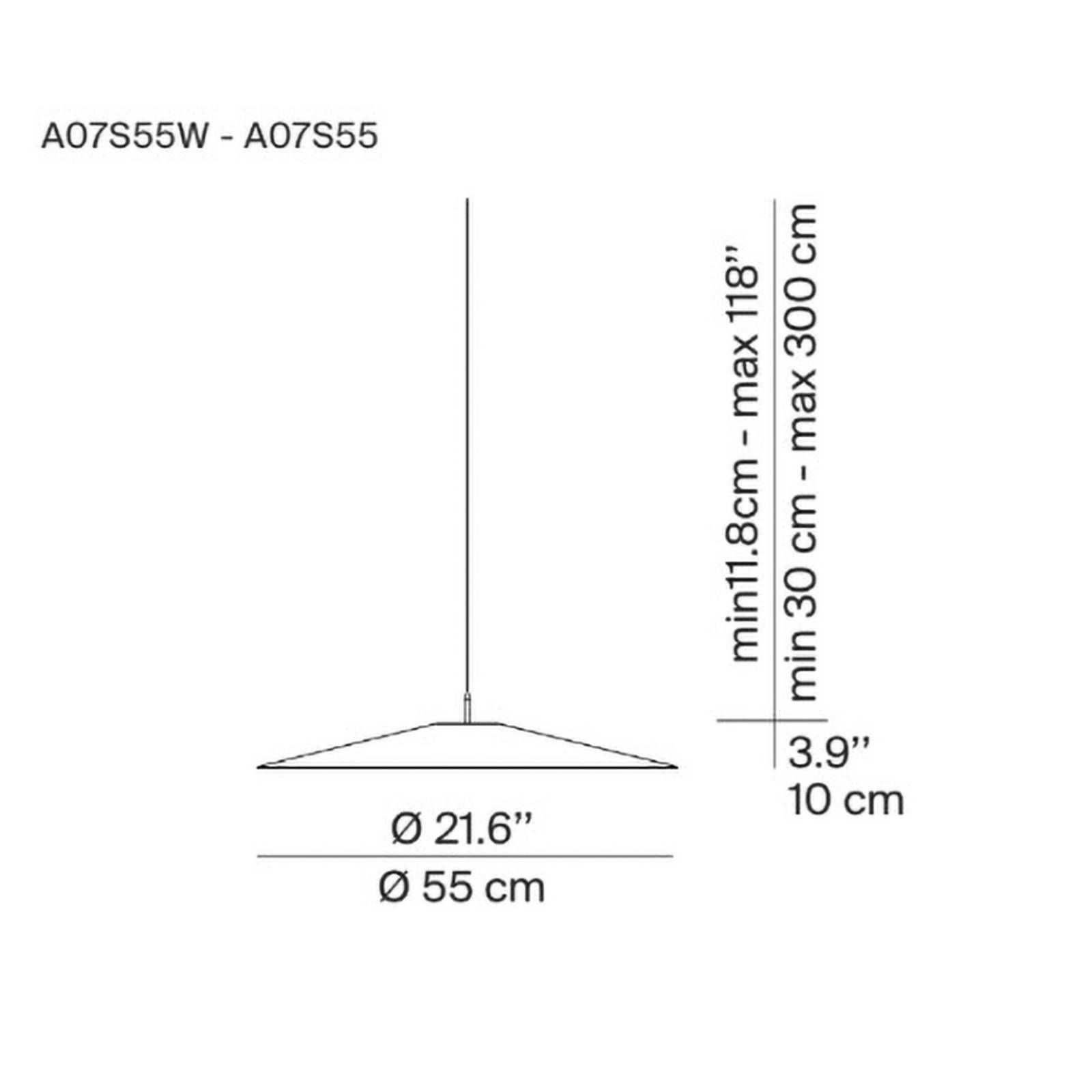 Luceplan Koinè LED svietidlo 927 Ø 55 cm modrá, Obývacia izba / jedáleň, hliník, sklo, 19W, K: 10cm