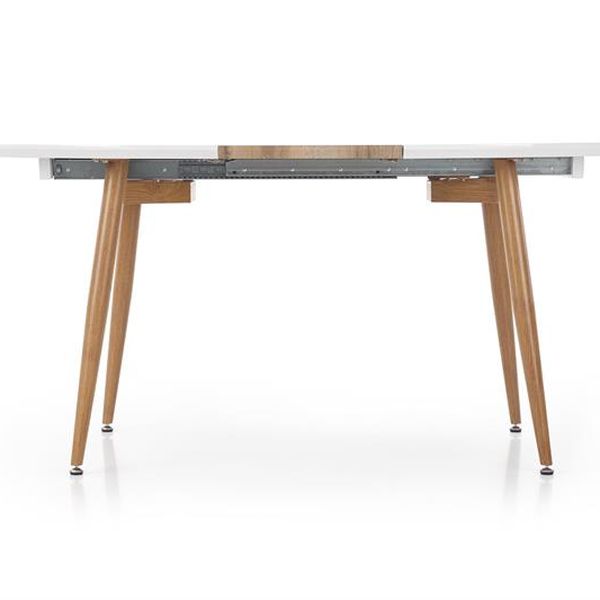 Halmar EDWARD stôl rozkladací dub medový / biely; nohy: dub medový
