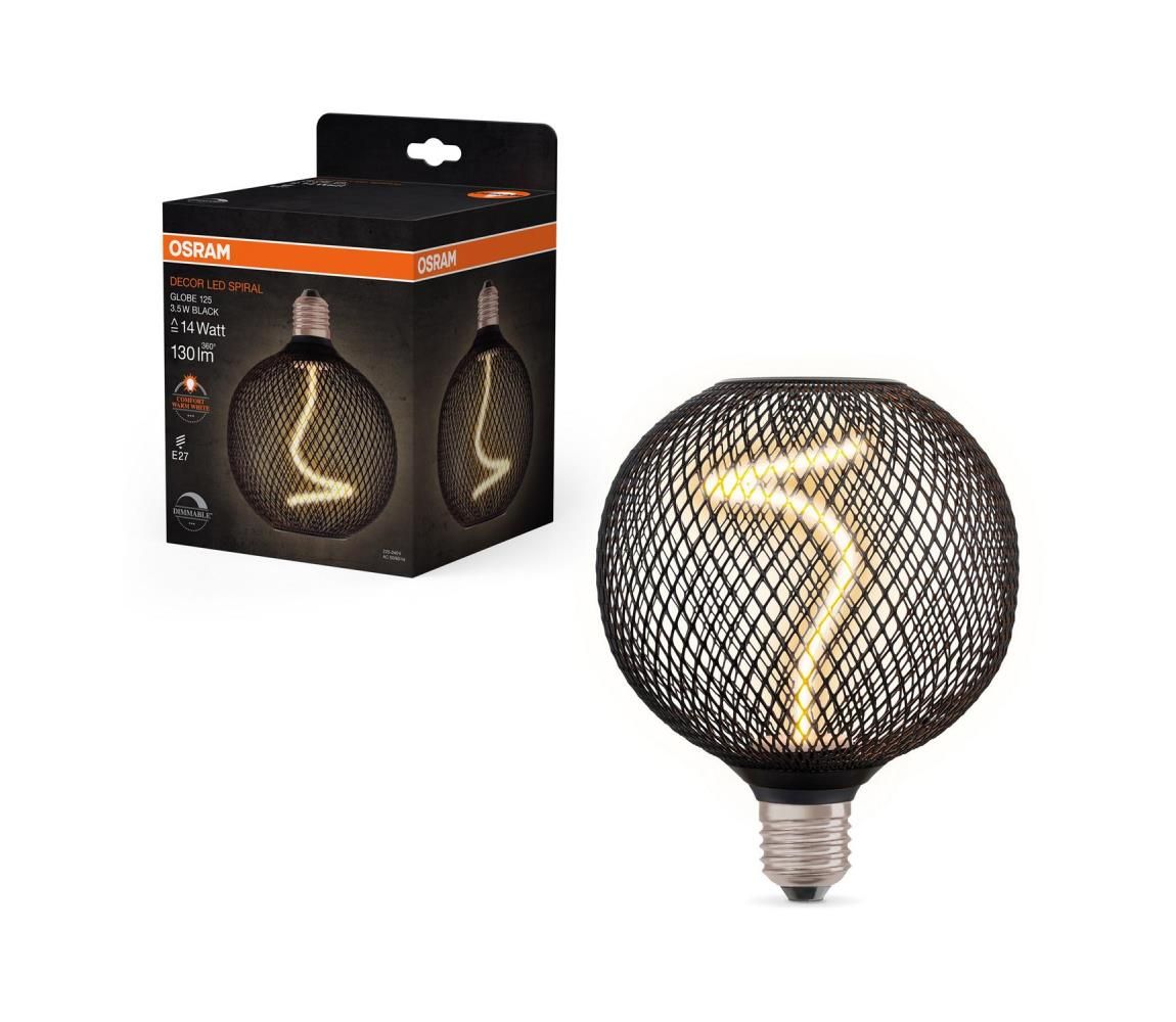 LED Stmievateľná žiarovka DECOR FILAMENT G125 E27/3,5W/230V 1800K čierna - Osram