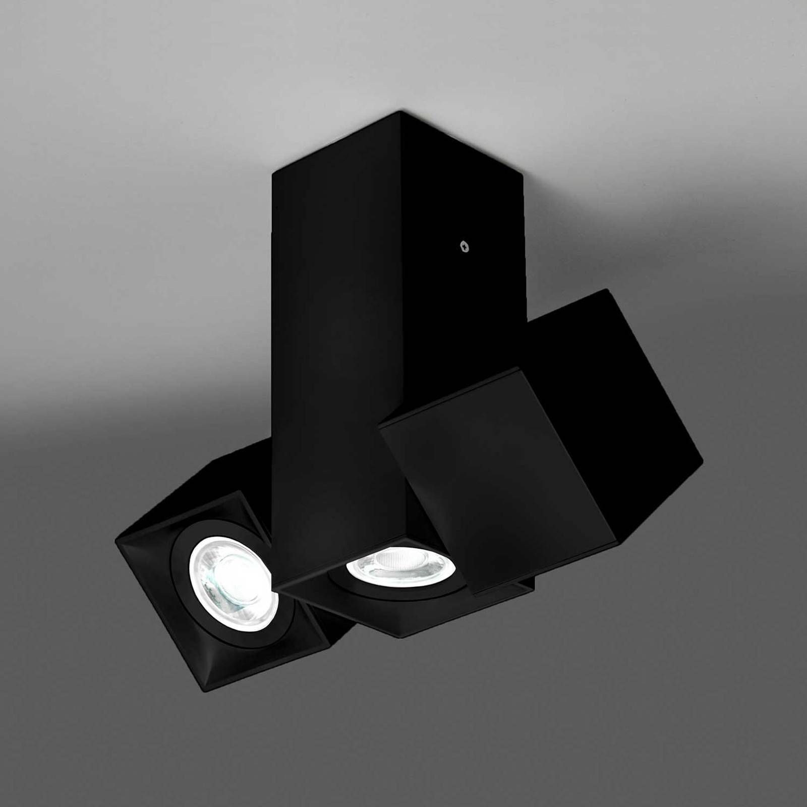 Milan Iluminación Dau Spot stropné svietidlo 3-pl., čierna, Obývacia izba / jedáleň, hliník, GU10, 8W, P: 24.3 cm, L: 8 cm, K: 20.4cm