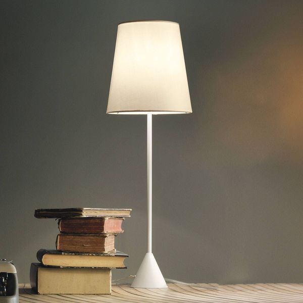 Modo Luce Lucilla stolná lampa Ø24 biela/slonovina, Obývacia izba / jedáleň, kov, bavlna, E27, 52W, K: 68cm