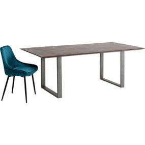 KARE Design Stůl Synphony Walnut 200×100 cm - surová ocel