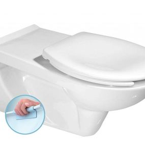 SAPHO - HANDICAP WC závesné predĺžené 37,5x73 cm, Rimless, biela K670-002