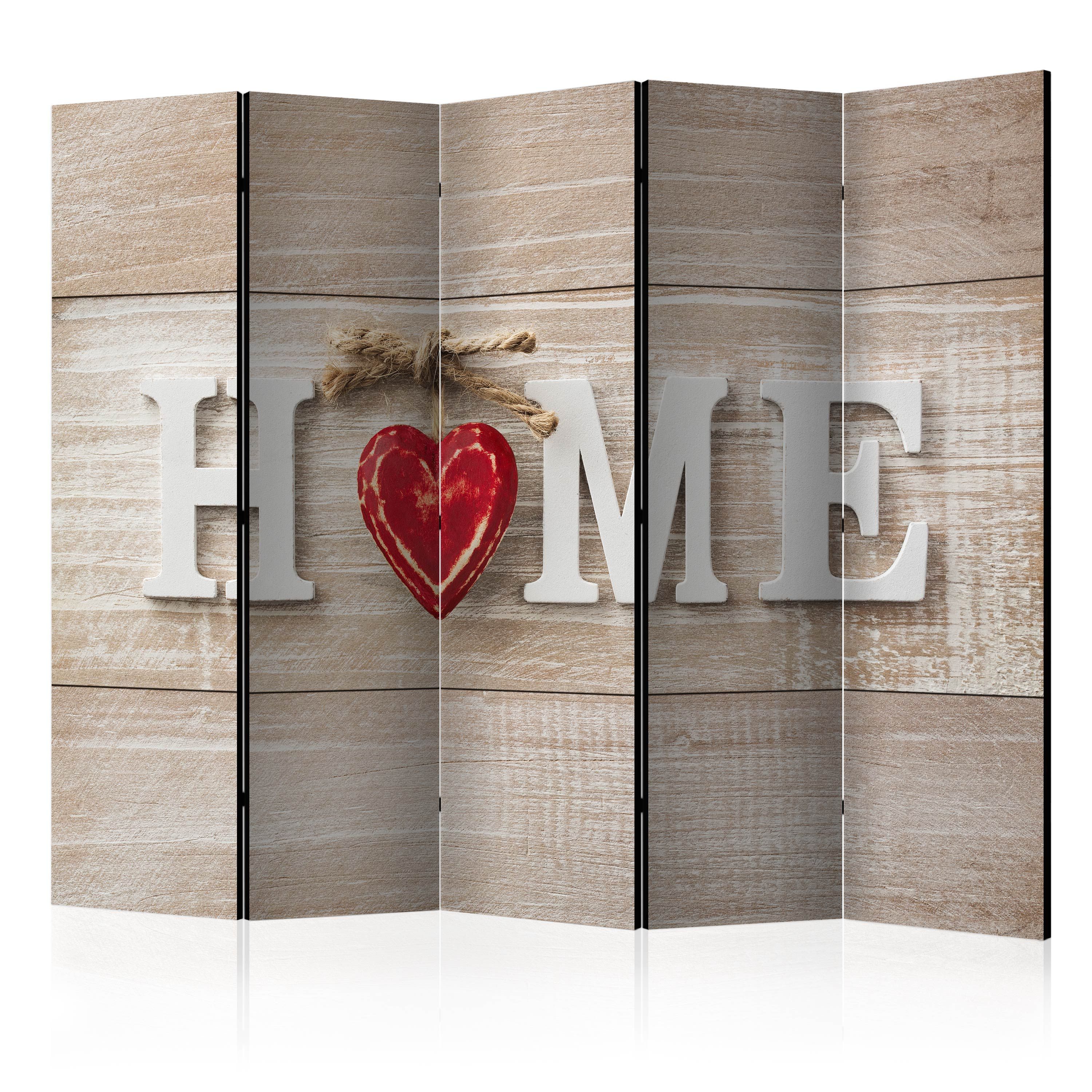 Artgeist Paraván - Room divider - Home and red heart