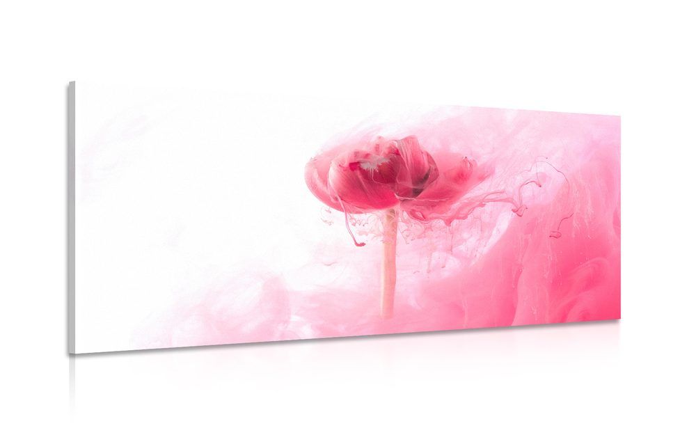 Obraz ružový kvet v zaujímavom prevedení - 120x60