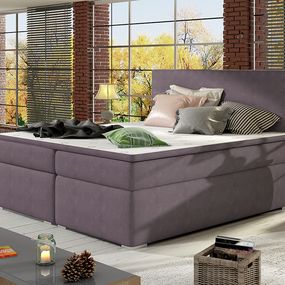 Čalúnená manželská posteľ s úložným priestorom Diana 140 - fialová