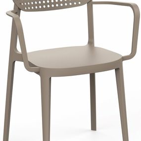 Jedálenská stolička AIRE ARMCHAIR Rojaplast Sivohnedá taupe