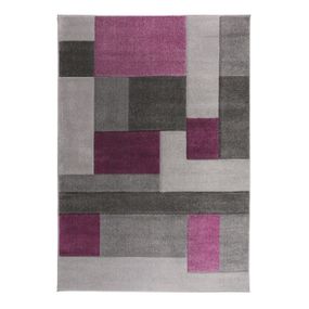 Flair Rugs koberce Kusový koberec Hand Carved Cosmos Purple / Grey - 80x150 cm