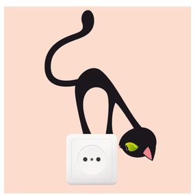 Samolepka Ambiance Curious Cat, 17 × 12 cm