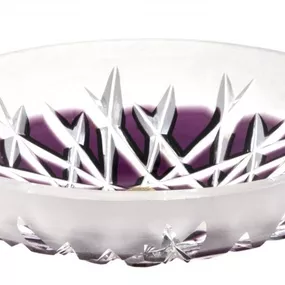 Krištáľový tanier Hoarfrost, farba fialová, priemer 145 mm