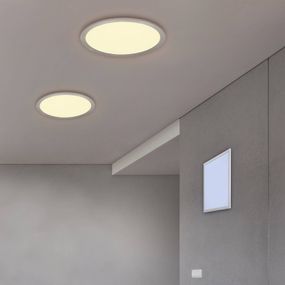 Reality Leuchten Stropné LED svietidlo Alima, CCT, WiZ, Ø 30 cm, Obývacia izba / jedáleň, plast, 15W, K: 5cm