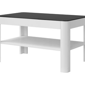 Konferenčný stolík Toft Typ 99 (biela + čierne sklo)