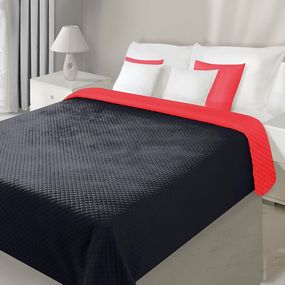 Prehoz na posteľ 260x230cm Filip (červená + čierna)