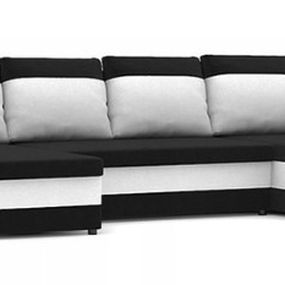 DomTextiluDomTextilu Sedacia súprava v tvare U MILTON bielo čiernej farby 290 x 140 cm