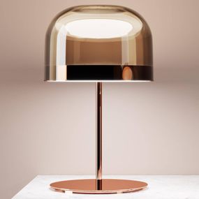 Fontana Arte Equatore – stolná LED lampa, 60 cm, Obývacia izba / jedáleň, kov, sklo, 20W, K: 60cm