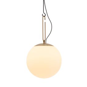 Artemide nh sklenená závesná lampa Ø 35 cm, Obývacia izba / jedáleň, sklo, mosadz, E27, 20W, K: 61.5cm