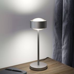 Top Light Puk! 120 Eye Table LED, šošovka matná, chróm matná, Obývacia izba / jedáleň, hliníkový zinok, látka, sklo, 12W, K: 37cm