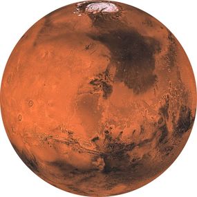 KT-D1018 Okrúhla samolepiace obrazová fototapeta Komar Mars, veľkosť priemer 128 cm