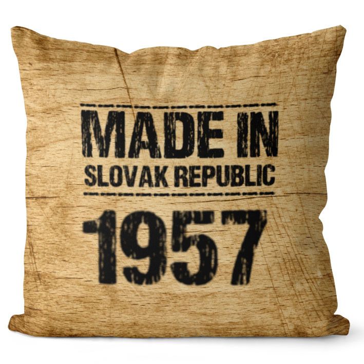 Vankúš Made In + rok (Veľkosť: 55 x 55 cm, rok: 1957)