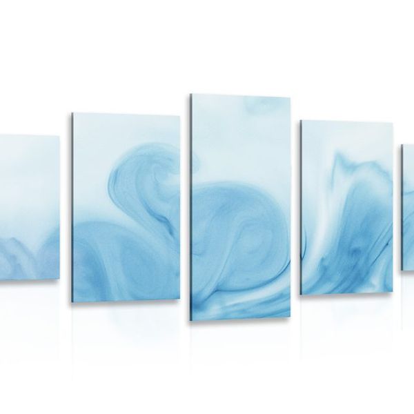 5-dielny obraz nádherná modrá abstrakcia - 100x50