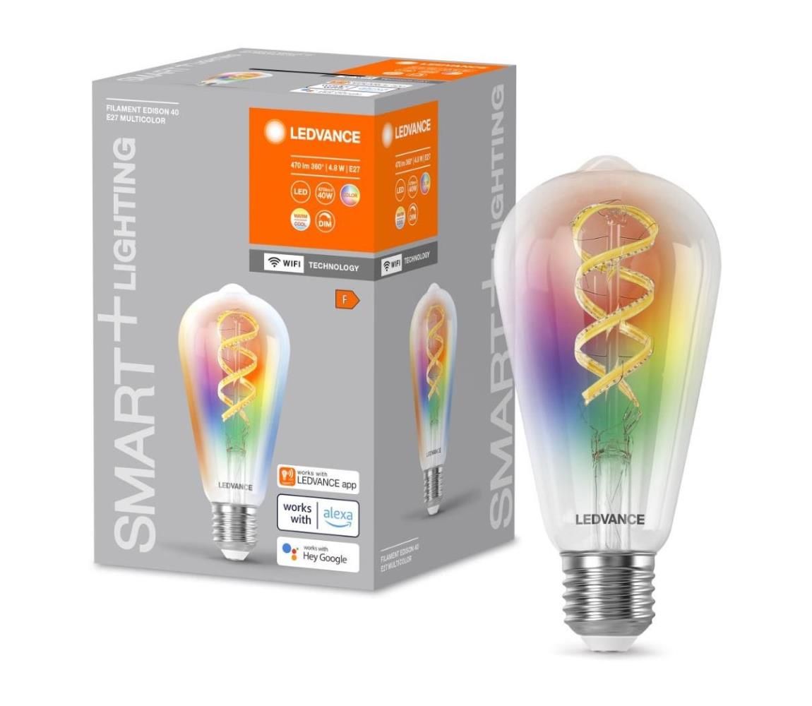 LED RGBW Stmievateľná žiarovka SMART+ E27/4,8W/230V 2700-6500K Wi-Fi - Ledvance