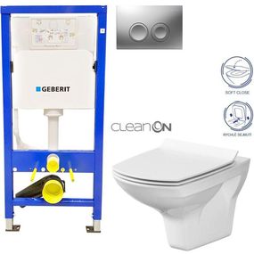 GEBERIT DuofixBasic s matným tlačidlom DELTA21 + WC CERSANIT CLEANON CARINA + SEDADLO 458.103.00.1 21MA CA3