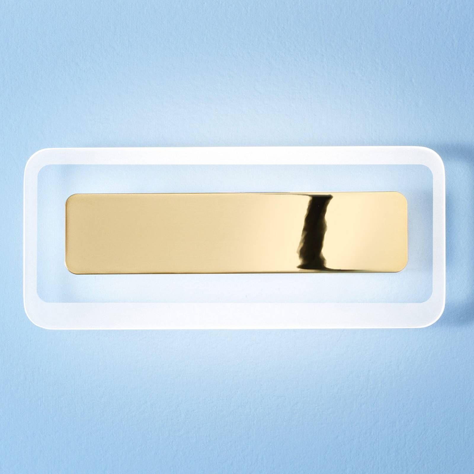 Linea Light Nástenné LED svietidlo Antille zlaté 31, 4 cm, Obývacia izba / jedáleň, sklo, železo, 14W, L: 31.4 cm, K: 13.5cm