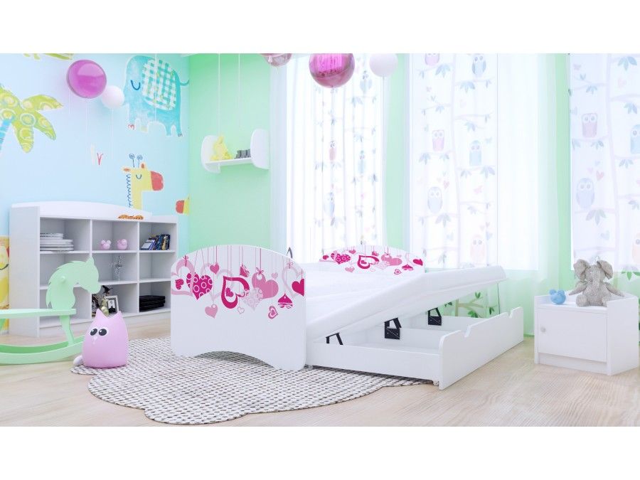 Detská posteľ pre DVA (s výsuvným lôžkom) 160x80 cm - FALL IN LOVE