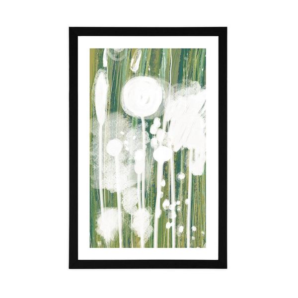 Plagát s paspartou biela abstrakcia stromov - 60x90 white