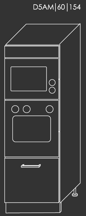 ArtExt Kuchynská linka Quantum Kuchyňa: Spodná skrinka D5AM/60/154 / (ŠxVxH)  60 x 154 x 56,5 cm
