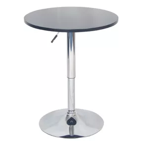  Barový stôl s nastaviteľnou výškou, čierna, priemer 60 cm, BRANY 2 NEW
