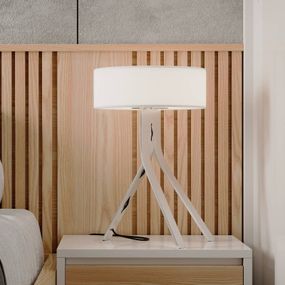 BYOK Fino stolová LED, snímač gesta, slonovinová, Obývacia izba / jedáleň, textil, hliník, 15W, K: 45cm