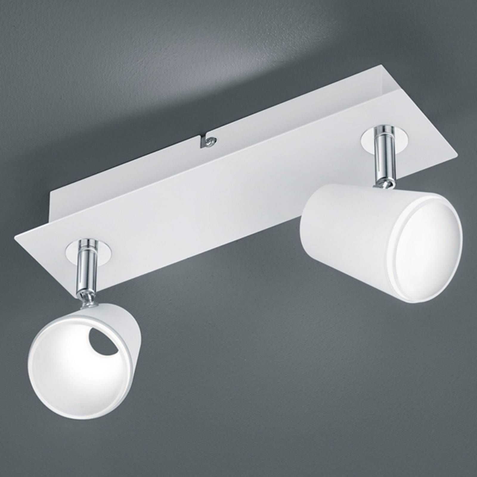 Trio Lighting Bielo-chrómové LED bodové svetlo Narcos – 2-pl., Obývacia izba / jedáleň, Kov, 6W, P: 28.5 cm, L: 16 cm, K: 9.5cm