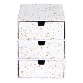 Zásuvkový box s 3 zásuvkami v zlato-bielej farbe Bigso Box of Sweden Ingrid