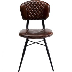 KARE Design Kožená jídelní židle Samba - hnědá