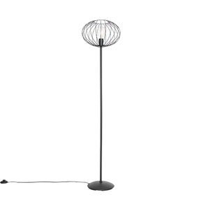 Priemyselná stojaca lampa čierna 36 cm - Margarita
