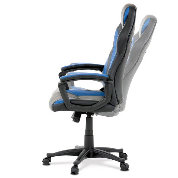 Autronic -  Herná stolička KA-Y209 BLUE, modrá a čierna ekokoža