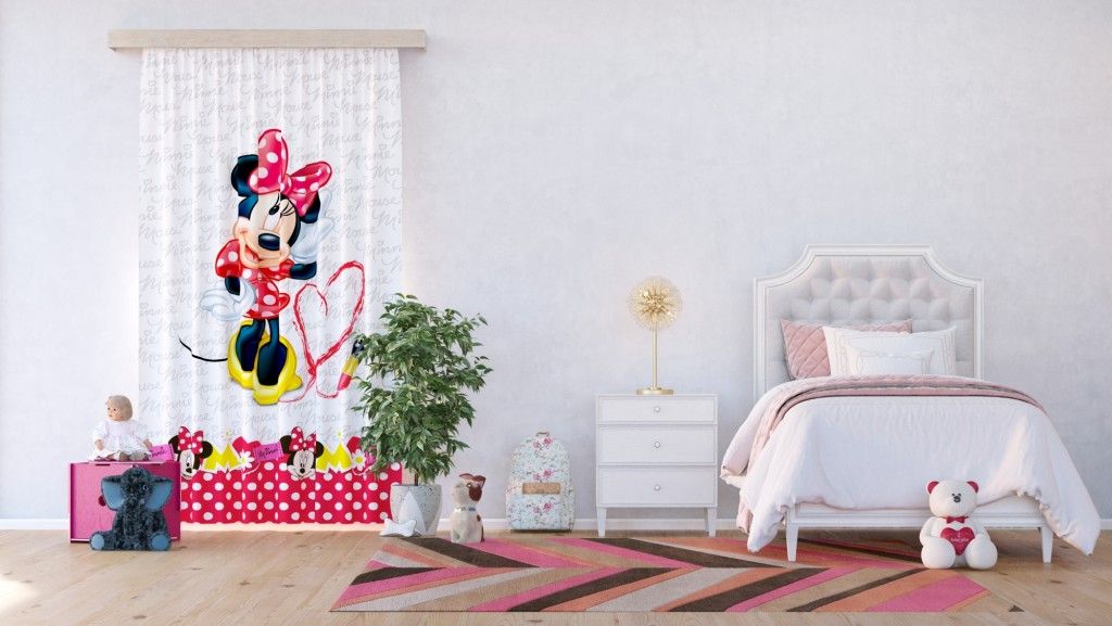 FCS L 7162 AG Design textilný foto záves detský obrazový Disney - Minnie Mouse FCSL 7162, veľkosť 140 x 245 cm