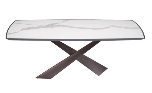 RIFLESSI - Stôl LIVING s keramickou doskou a dreveným okrajom