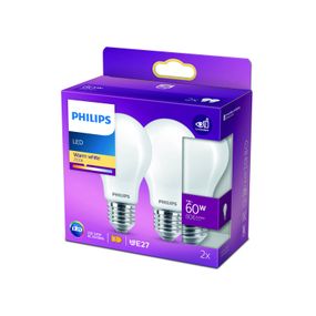 Philips LED žiarovka E27 7W 2 700K opálová 2 kusy, sklo, E27, 7W, Energialuokka: E, P: 11 cm