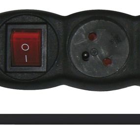 EMOS Prodluž. kabel s vypínačem 3 zásuvky 1,5m, černý 1902330150