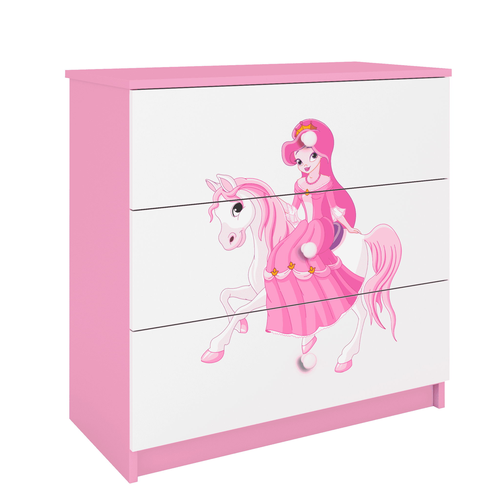 Letoss Detská komoda- Princezná a koník II Ružová